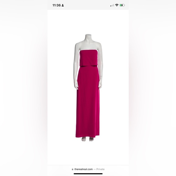 Halston heritage Fuchsia  strapless column dress size 2 - Picture 1 of 3